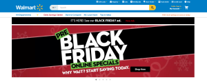 Så här såg Walmarts hemsida ut under onsdagen